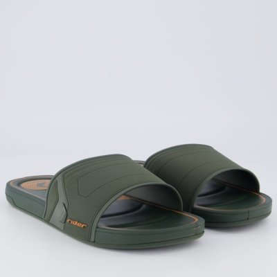 Chinelo Slide Rider Start Verde e Laranja