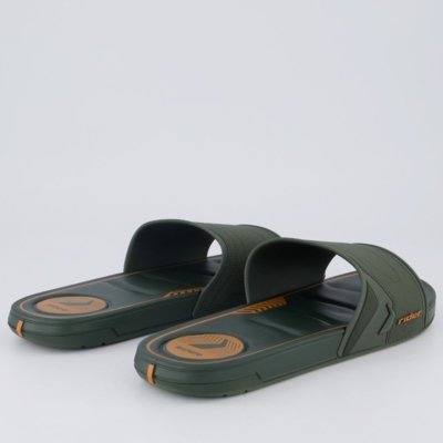 Chinelo Slide Rider Start Verde e Laranja