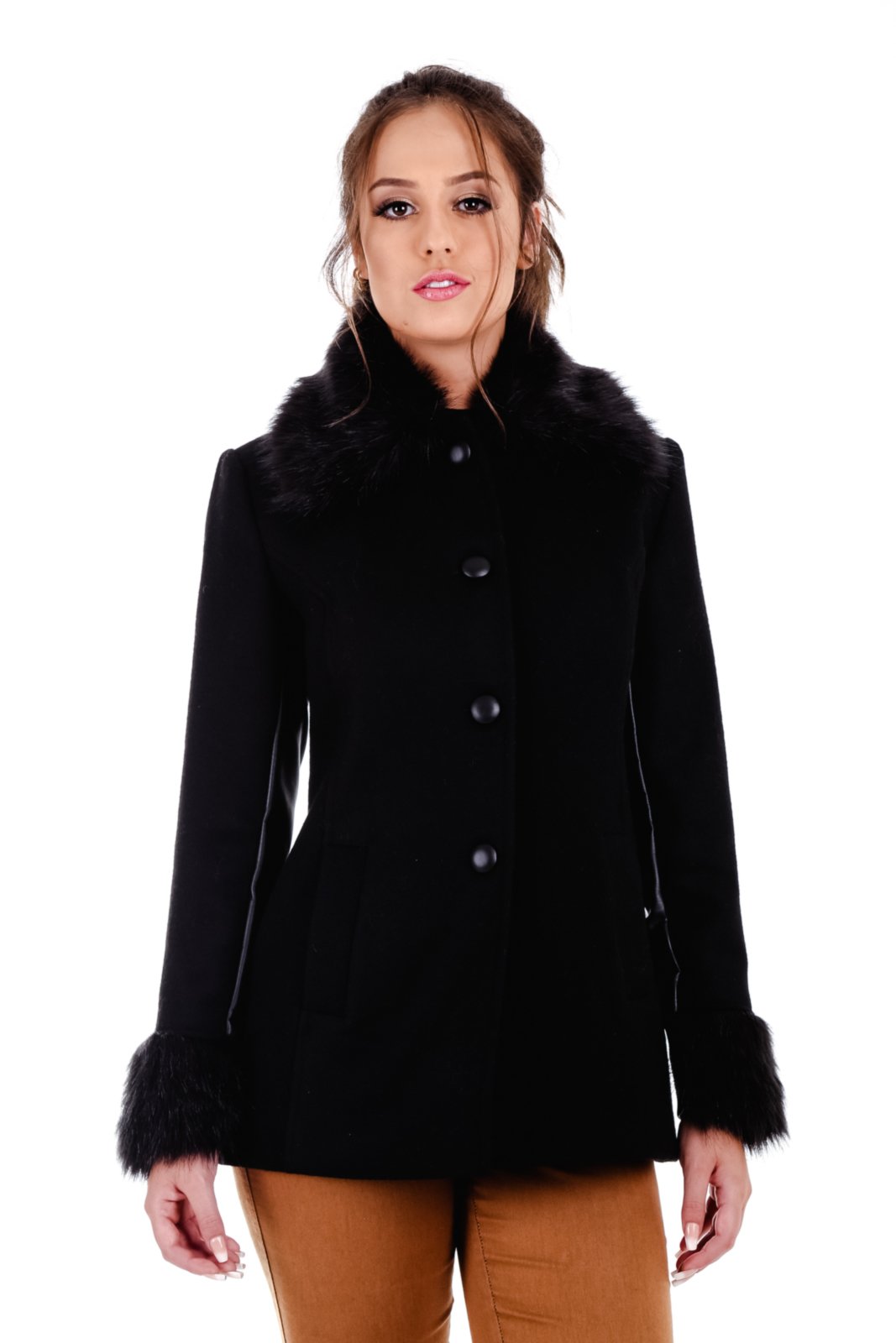 casaco de la preto feminino