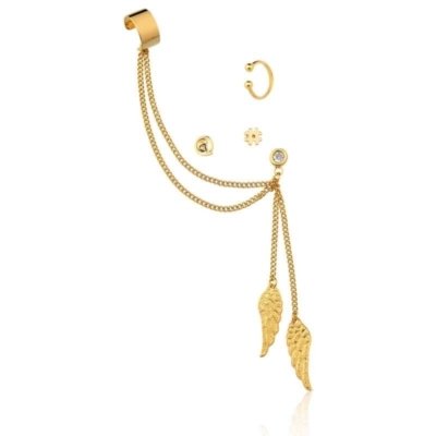Brincos Rincawesky Ear Bling Dourado Menor preço em Brincos Rincawesky Ear Bling Dourado