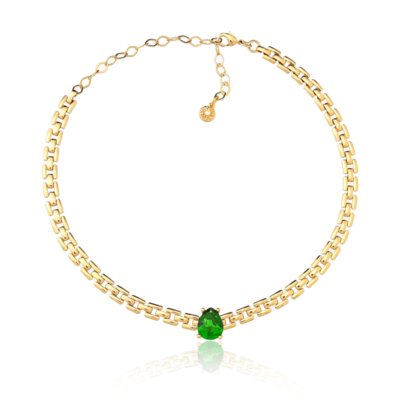 Colar Rincawesky Choker Gota Dourado Menor preço em Colar Rincawesky Choker Gota Dourado