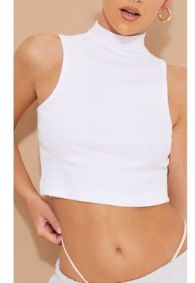 Cropped Rioutlet Regata Gola Alta Ribana Branco