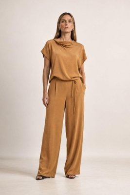 Blusa Gola Degagê Ritmi Studio Marrom