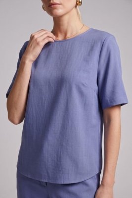 Blusa Manga Curta Ritmi Studio Azul