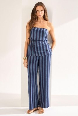 Calça Com Cós De Elástico Ritmi Studio Azul