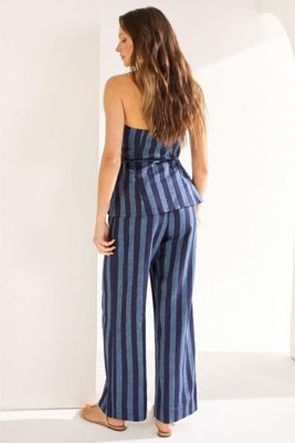 Calça Com Cós De Elástico Ritmi Studio Azul