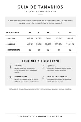 Calça Reta C/ Pregas Ritmi Studio Preto