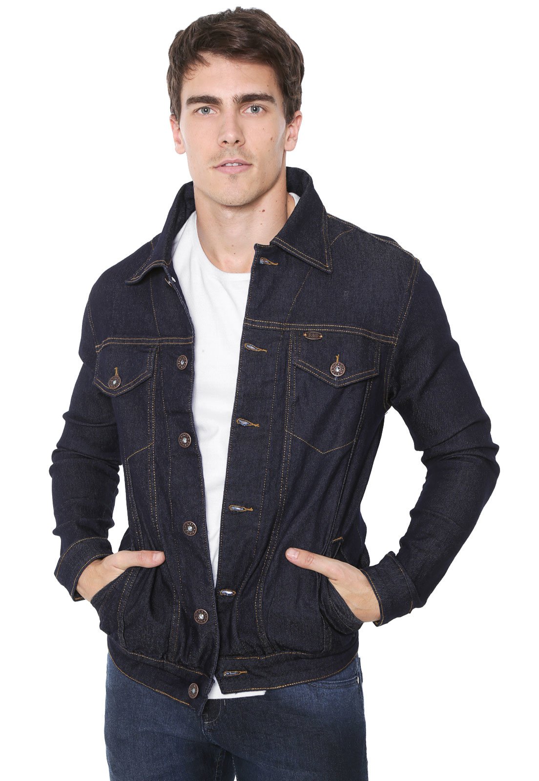 Jaqueta jeans hot sale masculina rock