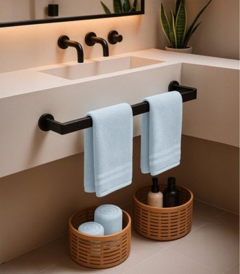 Kit 2 Toalhas De Rosto De Algodão Rovitex Home Azul