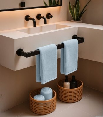 Kit 2 Toalhas De Rosto De Algodão Rovitex Home Azul