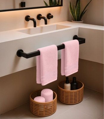 Kit 2 Toalhas De Rosto De Algodão Rovitex Home Rosa