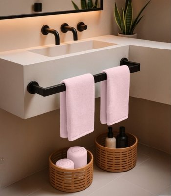 Kit 2 Toalhas De Rosto De Algodão Rovitex Home Rosa