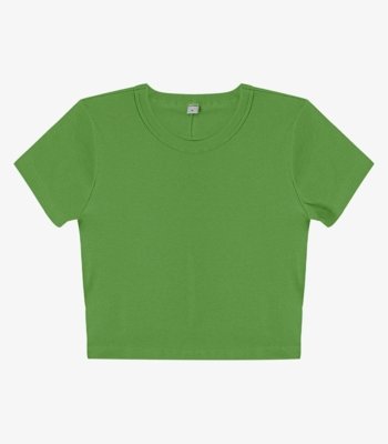 Blusa Cropped Ribana Básica Rovitex Verde