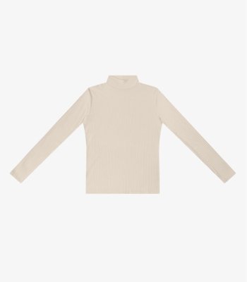 Blusa Manga Longa Ribana Canelada Rovitex Bege