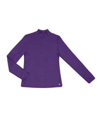 Blusa Manga Longa Ribana Canelada Rovitex Roxo