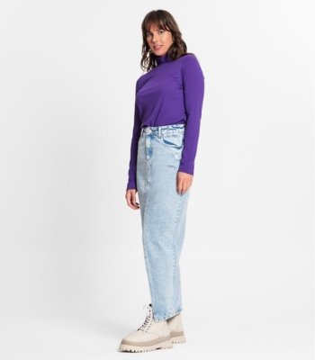 Blusa Manga Longa Ribana Canelada Rovitex Roxo