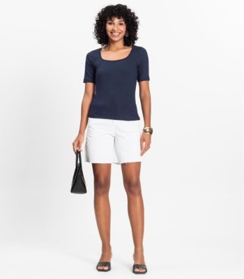 Blusa em Ribana Canelada Rovitex Azul