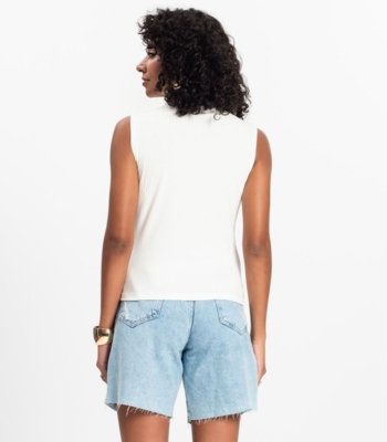 Blusa em Ribana Canelada Rovitex Bege