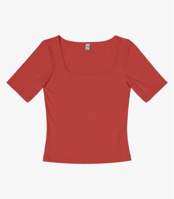 Blusa em Ribana Canelada Rovitex Marrom