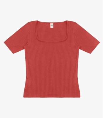 Blusa em Ribana Canelada Rovitex Marrom