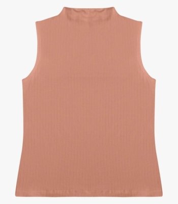 Blusa em Ribana Canelada Rovitex Marrom