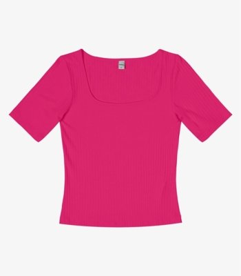 Blusa em Ribana Canelada Rovitex Rosa