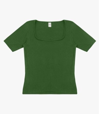 Blusa em Ribana Canelada Rovitex Verde