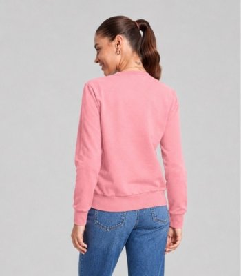 Blusão Feminino Básico Moletom Peluciado Rovitex Rosa