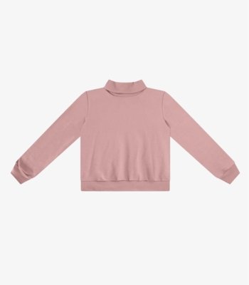 Blusão Feminino Moletom Peluciado Básico Rovitex Rosa
