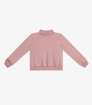 Blusão Feminino Moletom Peluciado Básico Rovitex Rosa