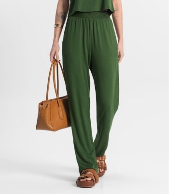 Calça Feminina Em Molecotton Básico Rovitex Verde