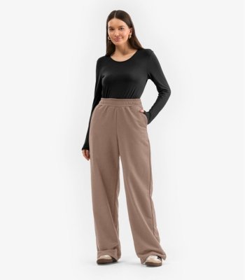 Calça Feminina em Moletom Rovitex Marrom