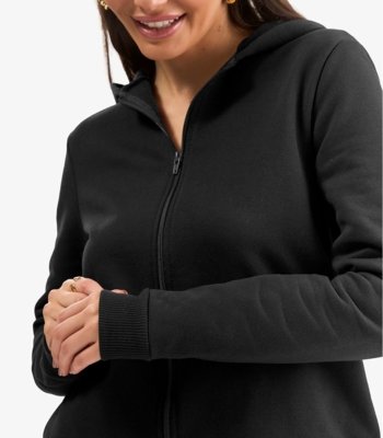Jaqueta com Capuz em Moletom Rovitex Preto