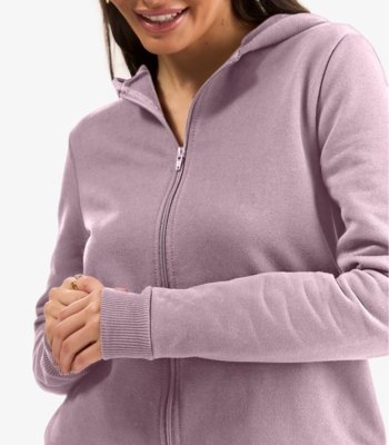 Jaqueta com Capuz em Moletom Rovitex Rosa