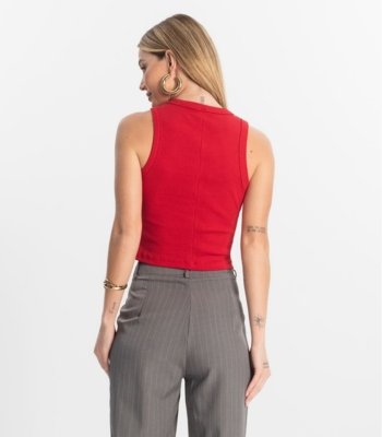 Regata Cropped Feminina Ribana Rovitex Vermelho