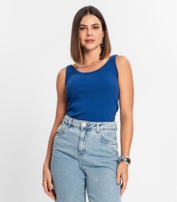 Regata Feminina Em Ribana Rovitex Azul