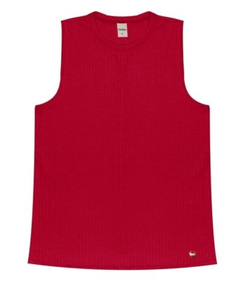 Regata Feminina Ribana Canelada Rovitex Vermelho