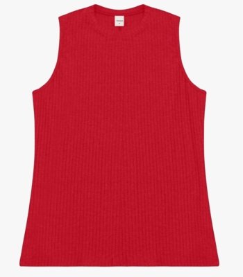 Regata Feminina Ribana Canelada Rovitex Vermelho