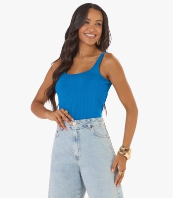 Regata em Ribana Canelada Rovitex Azul