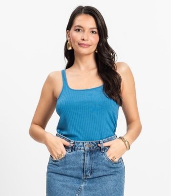 Regata em Ribana Canelada Rovitex Azul