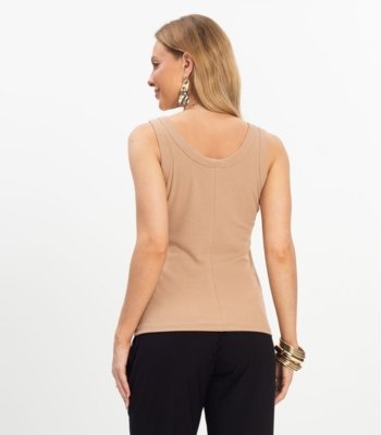 Regata em Ribana de Viscose Rovitex Marrom