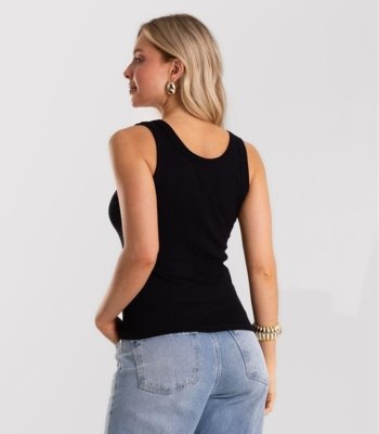 Regata em Ribana de Viscose Rovitex Preto