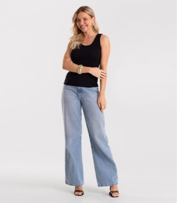 Regata em Ribana de Viscose Rovitex Preto