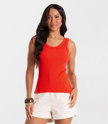 Regata em Ribana de Viscose Rovitex Vermelho