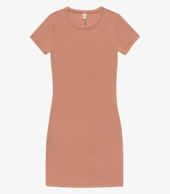 Vestido Acinturado Em Ribana Canelada Rovitex Marrom