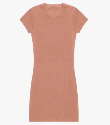 Vestido Acinturado Em Ribana Canelada Rovitex Marrom