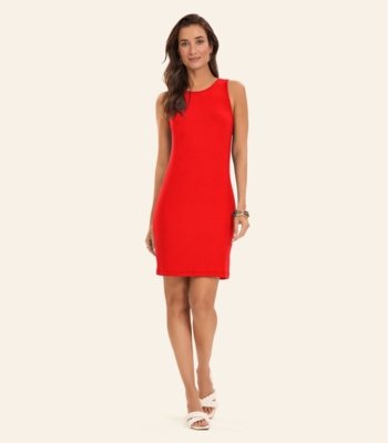 Vestido Curto Em Ribana Canelada Rovitex Laranja