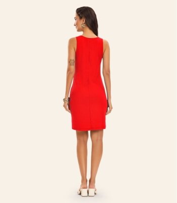 Vestido Curto Em Ribana Canelada Rovitex Laranja