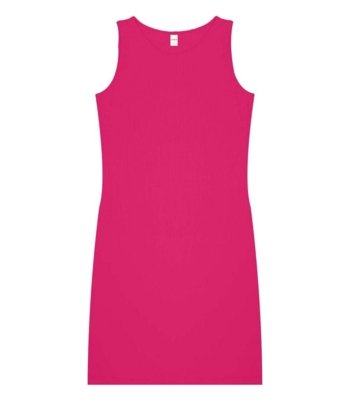 Vestido Curto Em Ribana Canelada Rovitex Rosa