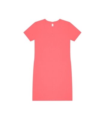 Vestido Feminino Em Ribana Canelada Rovitex Rosa